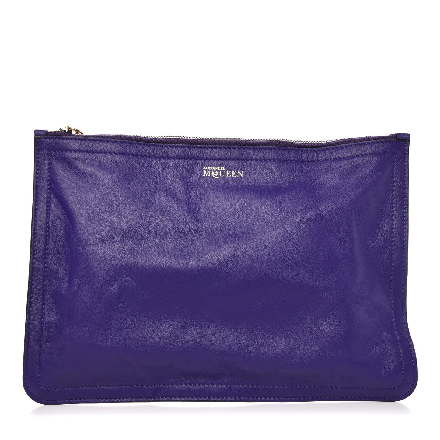 Nappa Skull Zipped Pouch Purple