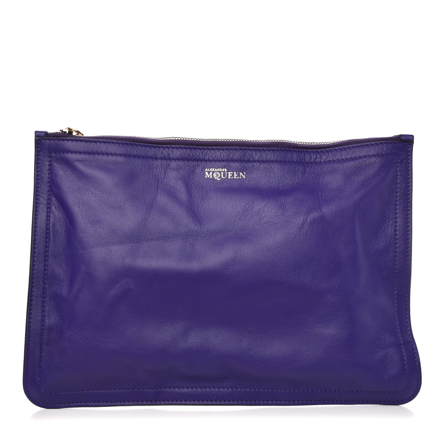 Alexander McQueen Nappa Skull Zipped Pouch Purple 1 of 8