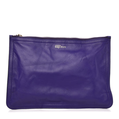 Alexander McQueen Nappa Skull Zipped Pouch Purple 1 of 8