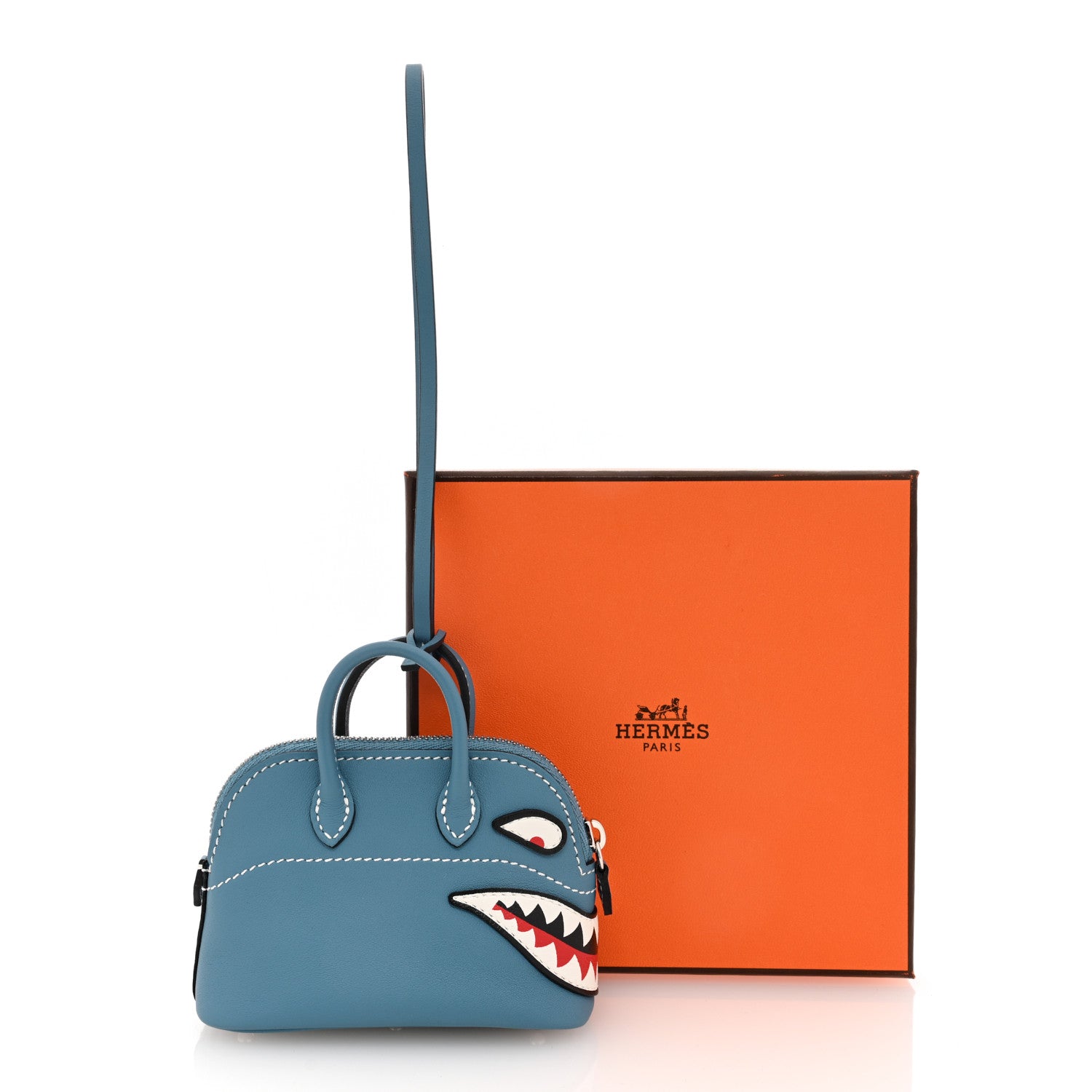 Hermes Swift Shark Bolide Bag Charm Blue Jean 6 of 6