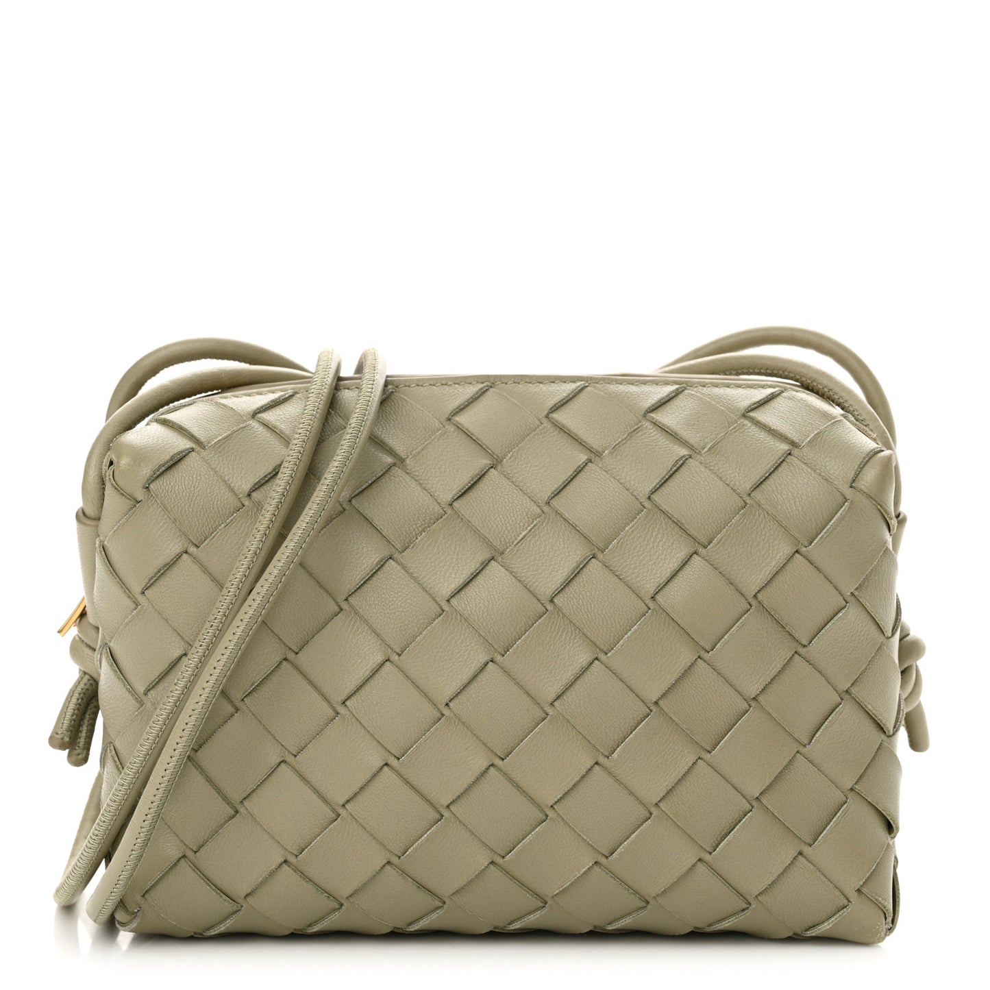 Nappa Intrecciato Mini Loop Camera Bag Travertine