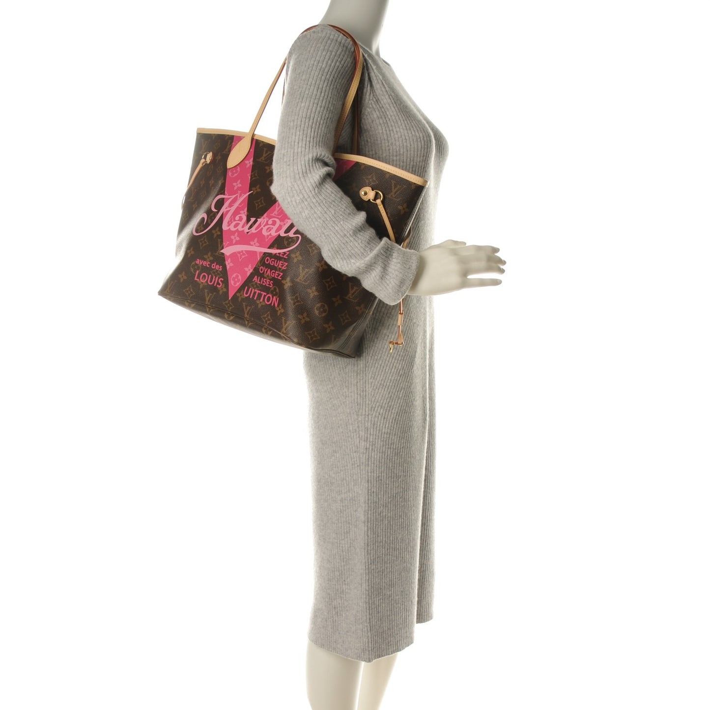 Monogram Hawaii V Neverfull MM Hot Pink
