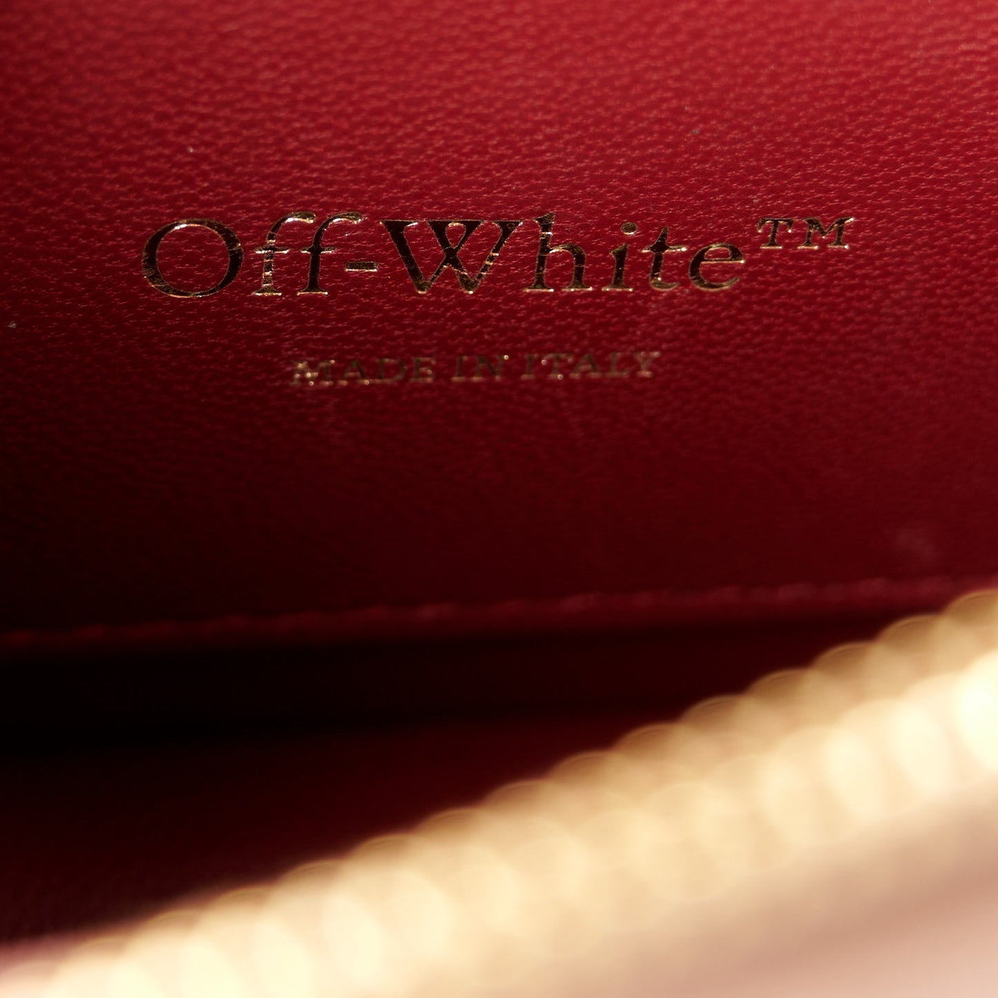 OFF WHITE Calfskin Jitney 0.5 Shoulder Bag Brown
