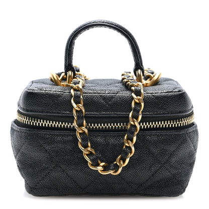 Chanel Caviar Quilted Mini Top Handle Vanity With Chain Black 1 of 9