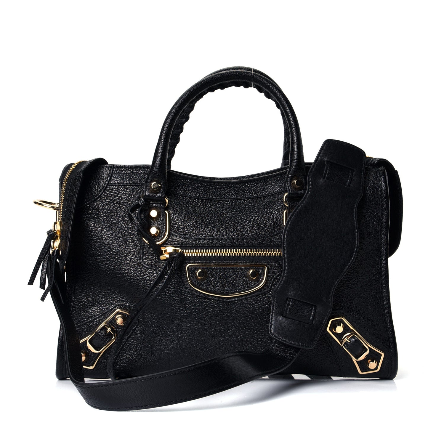 Chevre Gold Metallic Edge Hardware S City Black