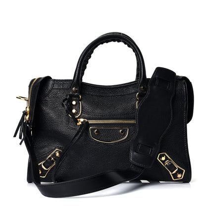 Balenciaga Chevre Gold Metallic Edge Hardware S City Black 1 of 4