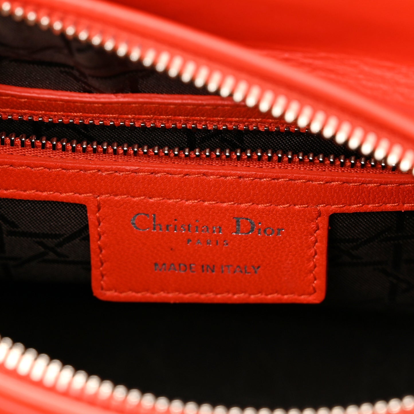 Lambskin Cannage Medium Lady Dior Coral