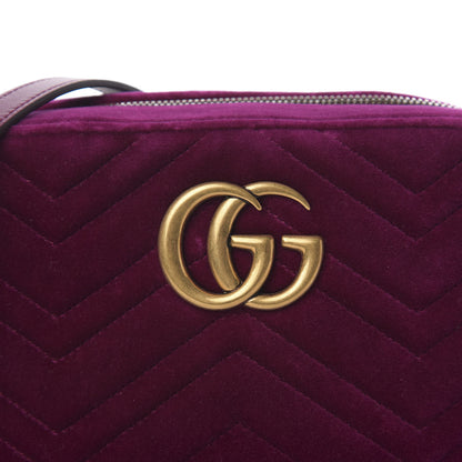 Gucci Velvet Matelasse Small GG Marmont Chain Shoulder Bag Fuchsia Violet Cyclamen 8 of 8
