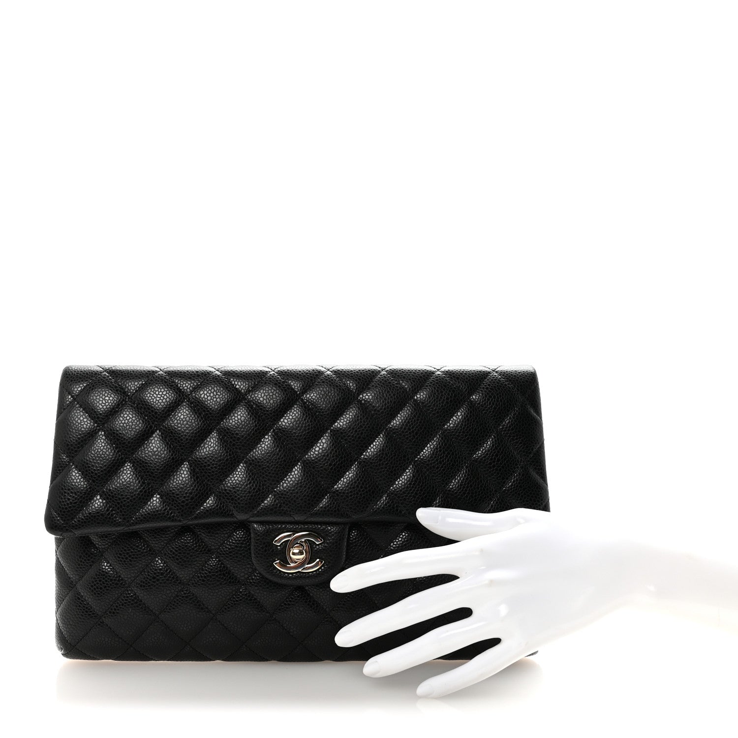 Chanel Caviar Quilted Flap Clutch Black 2 of 7
