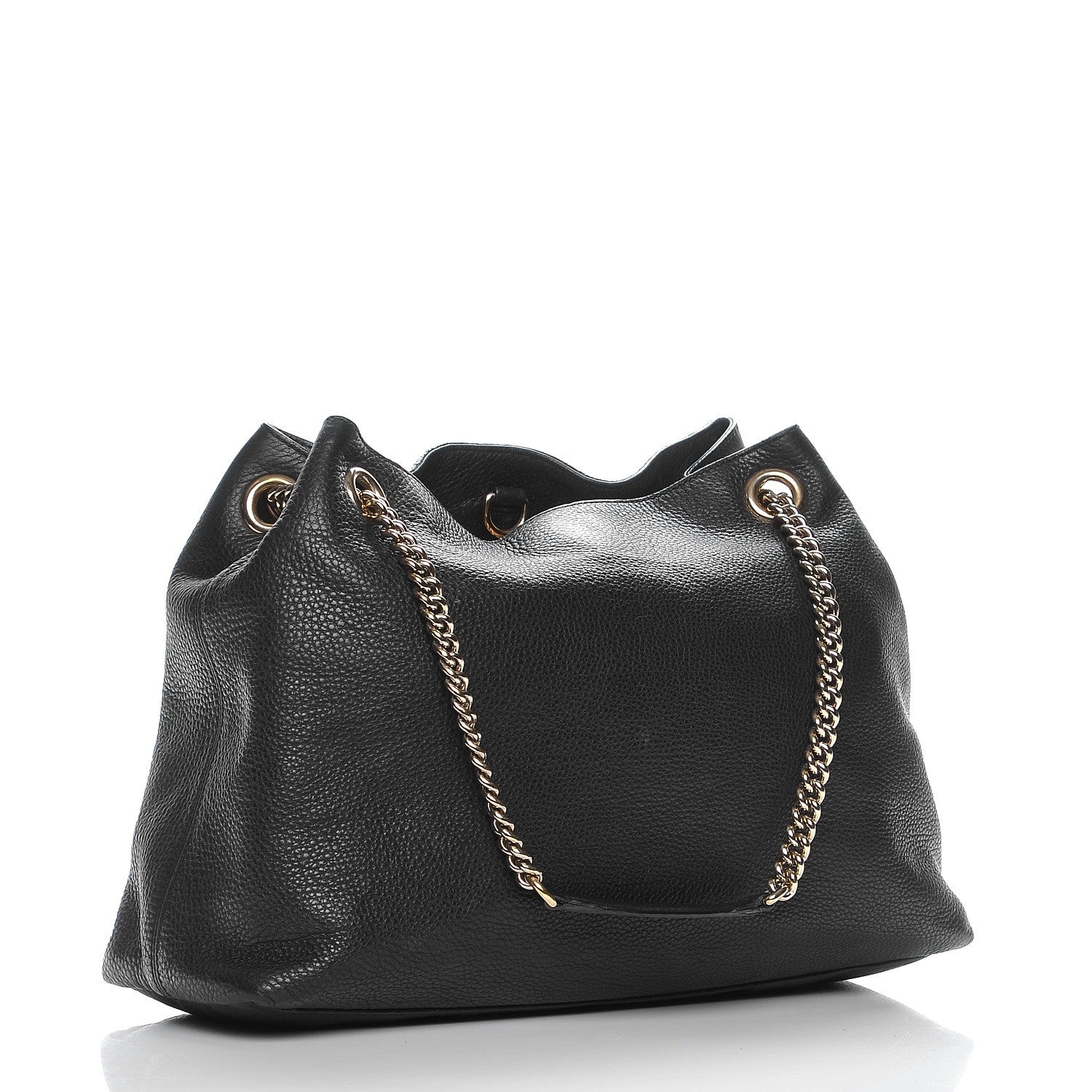 Gucci Pebbled Calfskin Medium Soho Chain Shoulder Bag Black 3 of 13