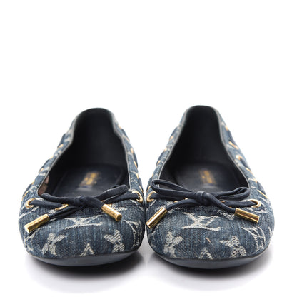 Louis Vuitton Monogram Denim Oasis Ballerina Flats 37.5 Blue 2 of 10