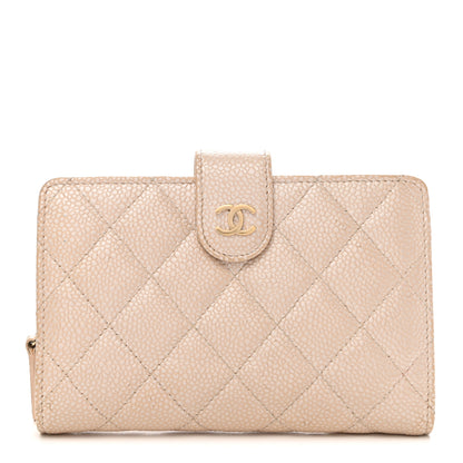 Chanel Iridescent Caviar Quilted Zipped Pocket Wallet Beige Clair 1 of 9