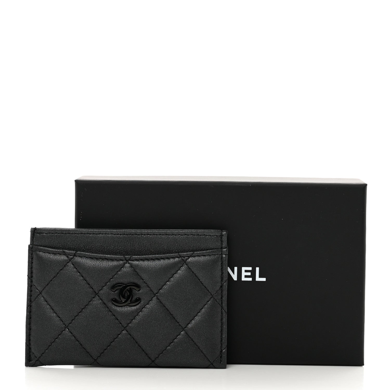 Chanel Pearly Lambskin Quilted Card Holder So Black 9 of 9