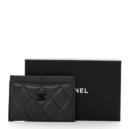 Chanel Pearly Lambskin Quilted Card Holder So Black 9 of 9
