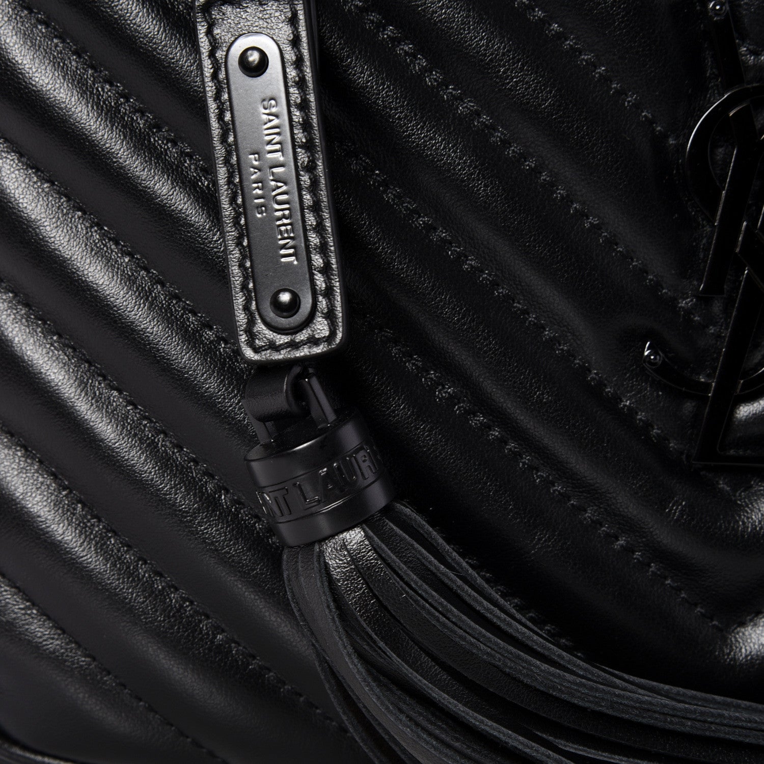 Saint Laurent Calfskin Matelasse Monogram Lou Camera Bag Black 9 of 10