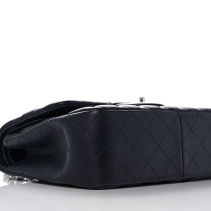 Chanel Lambskin Quilted Jumbo Double Flap Dark Blue 6 of 12