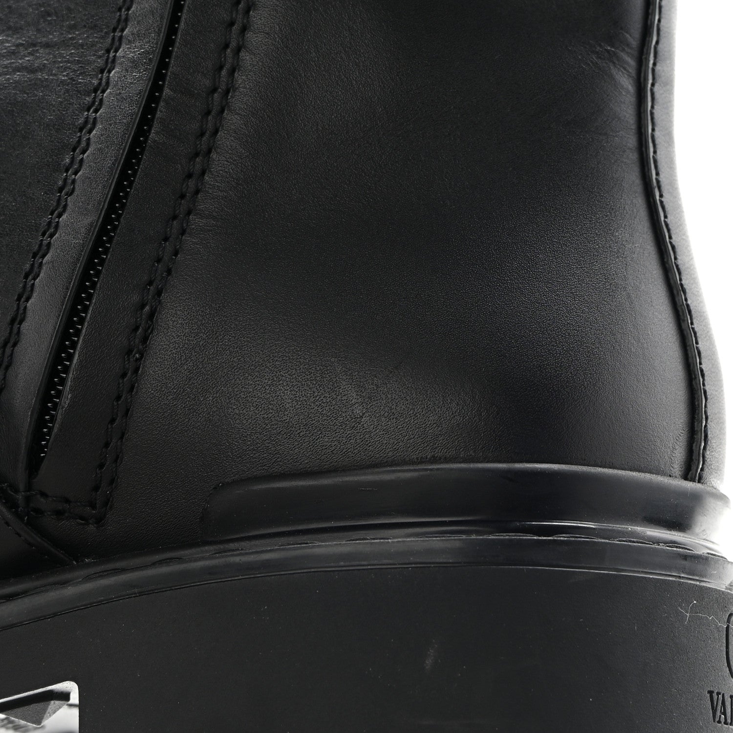 Valentino Garavani Calfskin Tonal Roman Stud 20/40mm Combat Boots 38 Black 12 of 14
