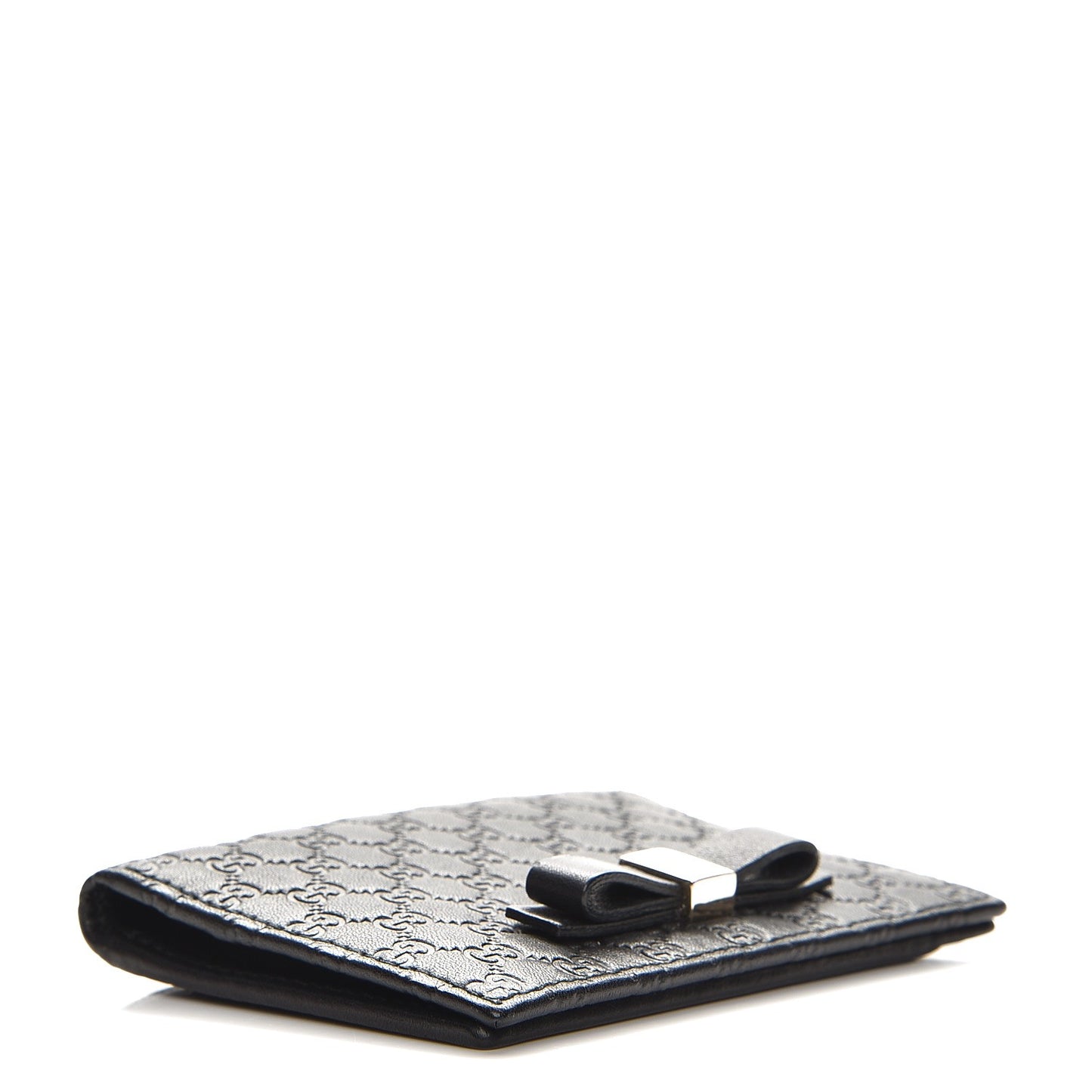 Microguccissima Bow Train Pass Case Black