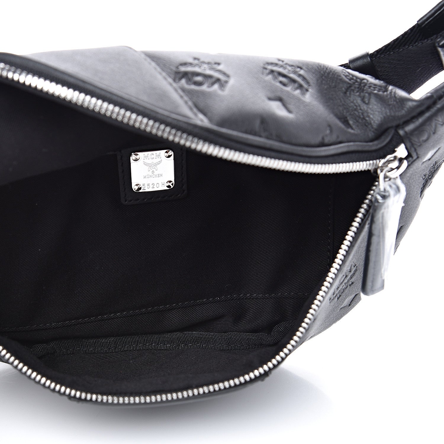 MCM Calfskin Ottomar Monogram Small Belt Bag Black 5 of 8