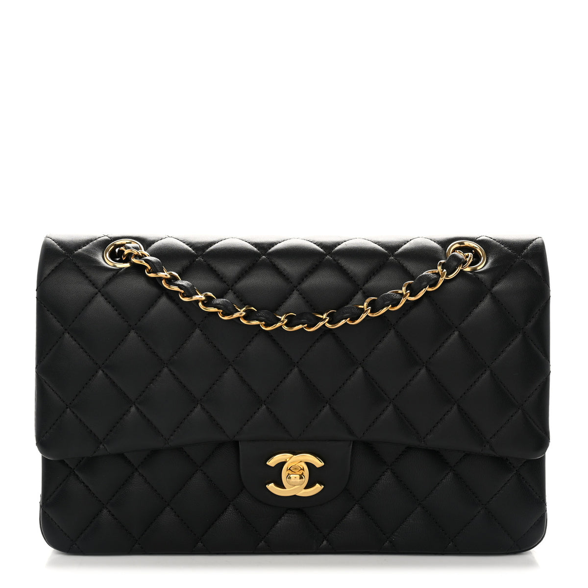 Chanel Lambskin Quilted Medium Double Flap Black 1 of 11