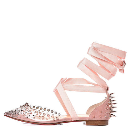 Christian Louboutin PVC Veau Velours Mechante Reine Flats 35 Guimauve 1 of 7