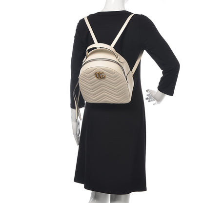 Gucci Calfskin Matelasse GG Marmont Dome Backpack White 2 of 11
