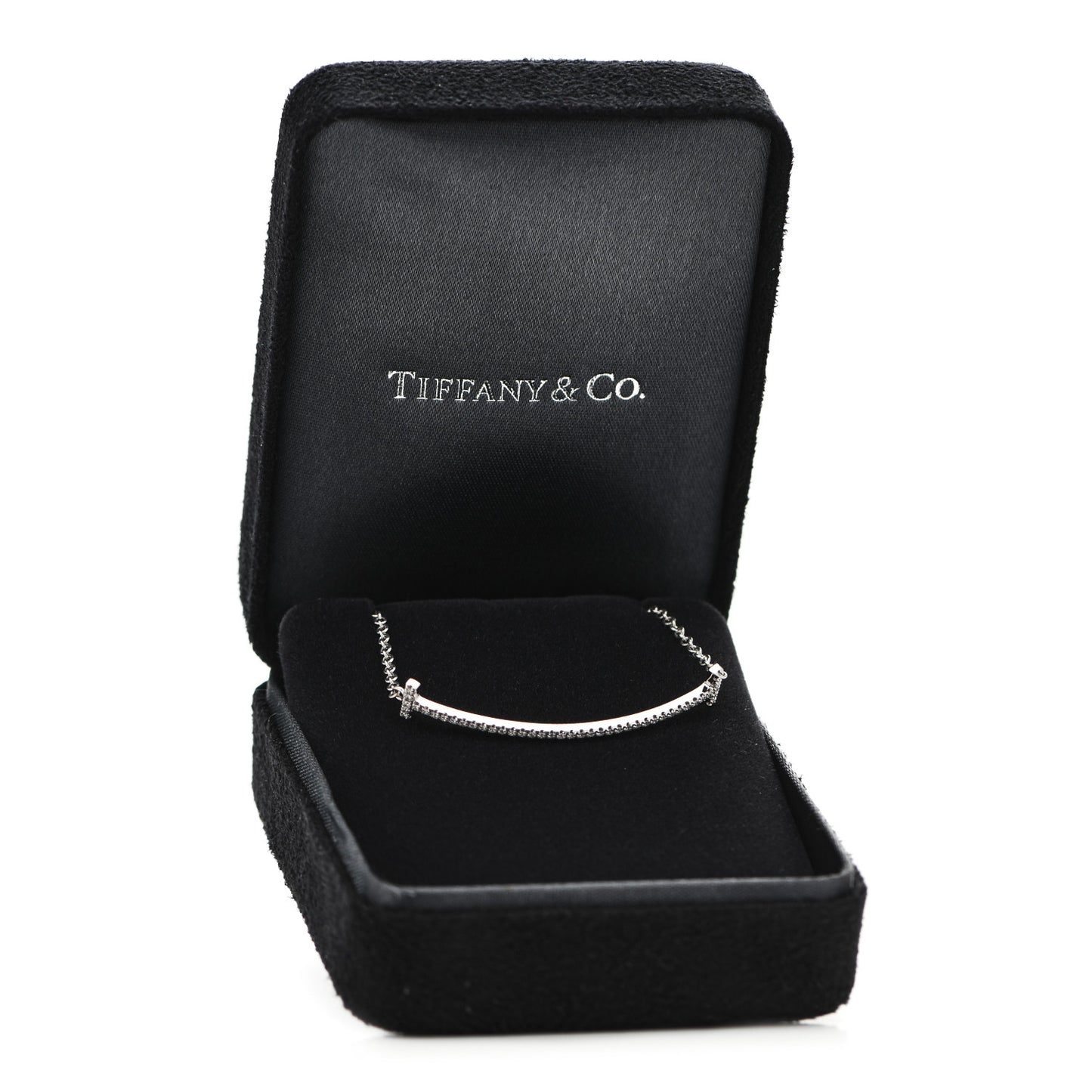 18K White Gold Diamond T Smile Bracelet