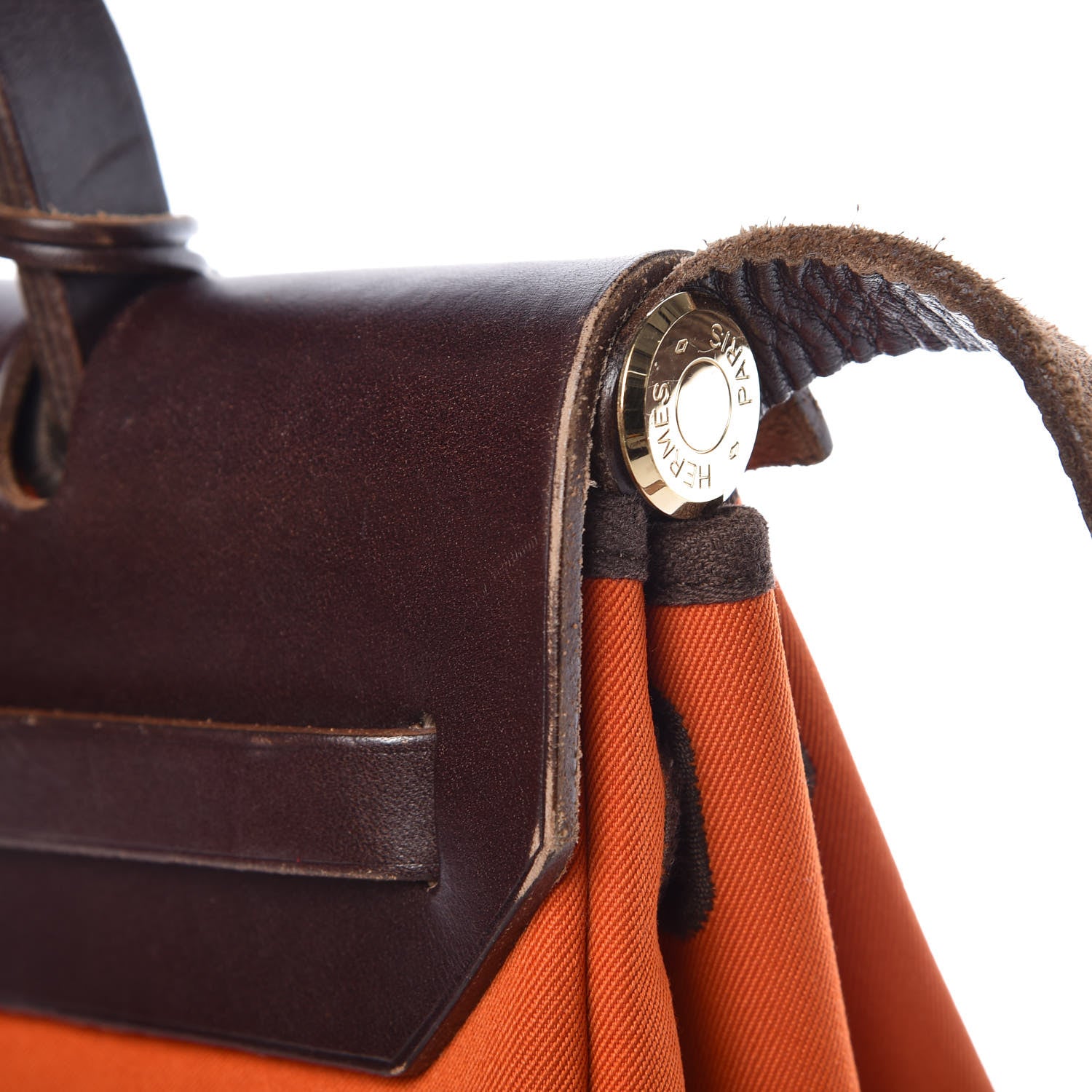 Hermes Toile Vache Calfskin Herbag 30 PM Orange Red 24 of 25
