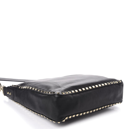 Valentino Garavani Vitello Large Rockstud Flip-Lock Messenger Bag Black 4 of 9