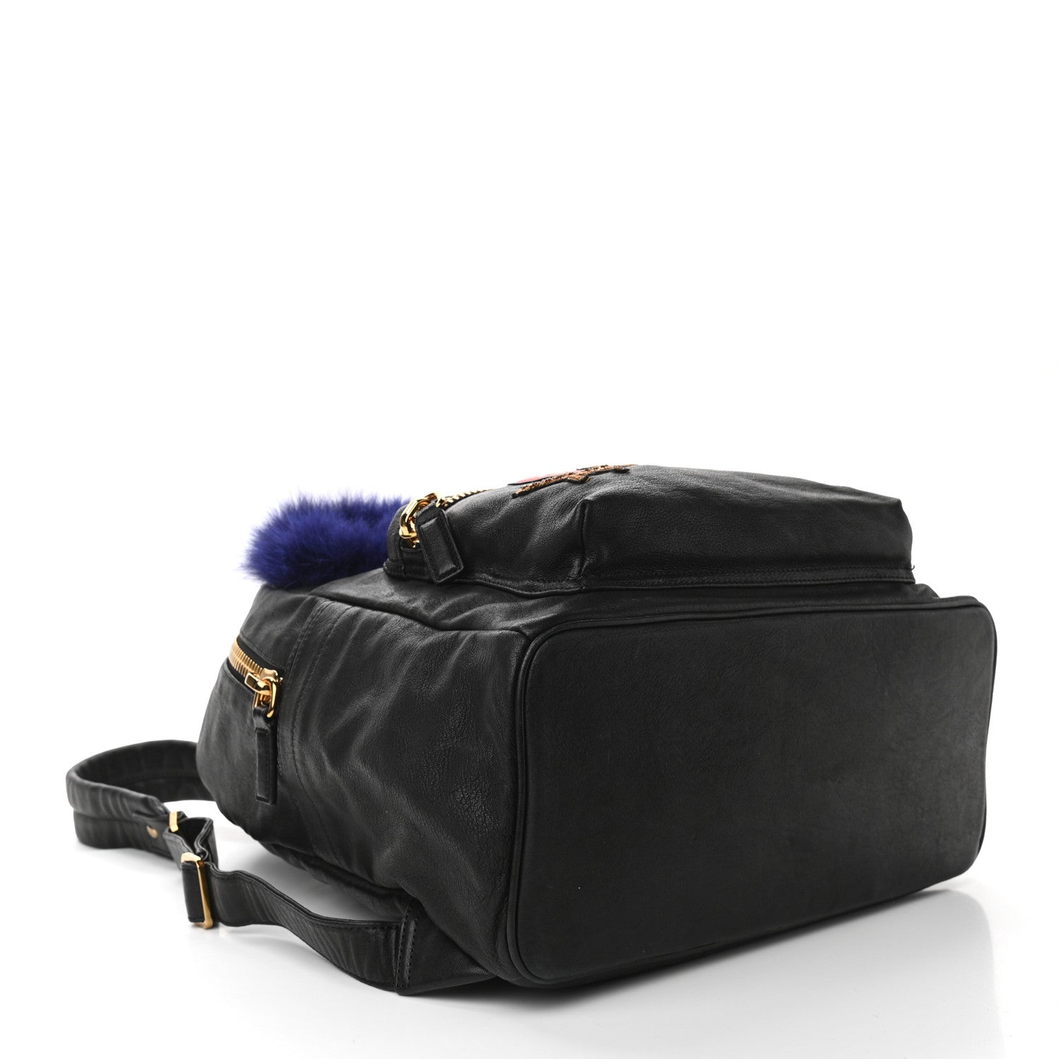 MCM Lambskin Fox Fur Medium Stark Insignia Backpack Black 3 of 11