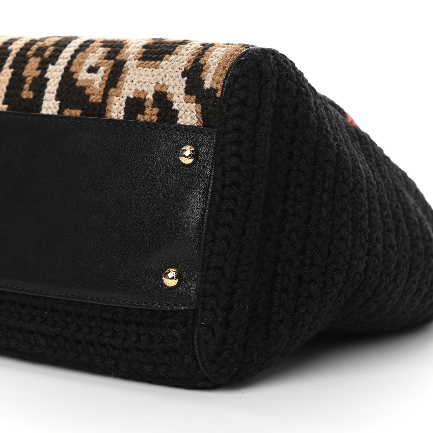 Crochet Embroidered Floral Leopard Print Miss Sicily Top Handle Flap Black Multicolor