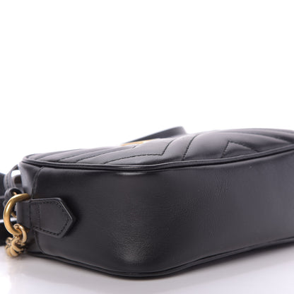 Gucci Calfskin Matelasse Mini GG Marmont Chain Shoulder Bag Black 6 of 10