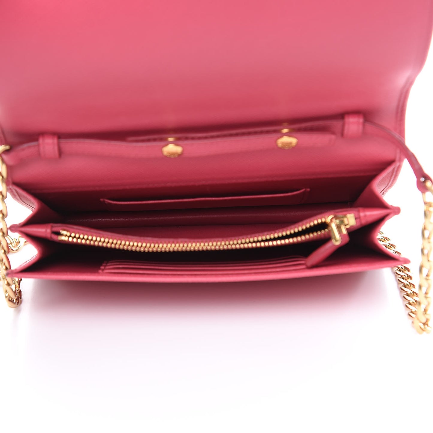 Saffiano Lux Chain Wallet Peonia