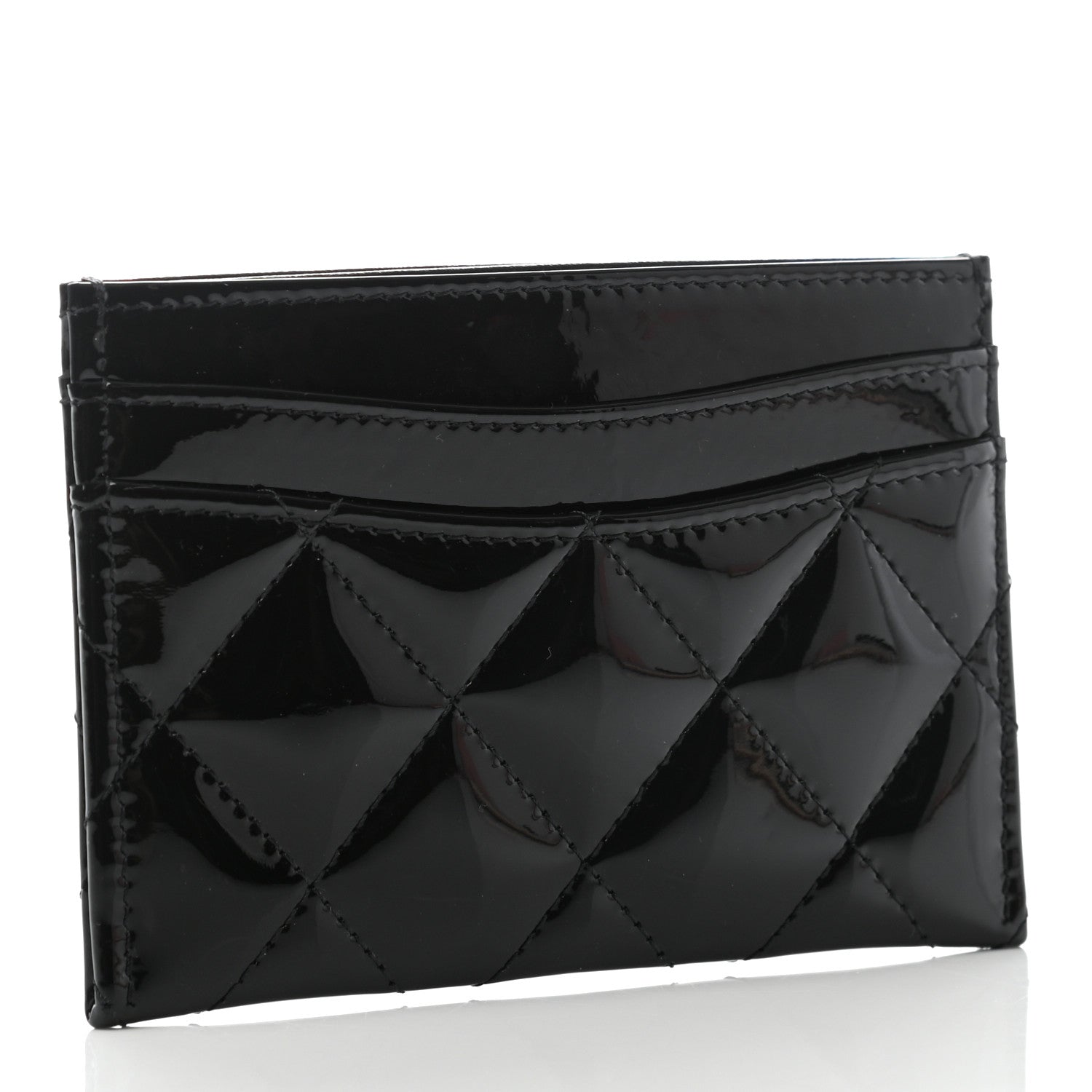 Chanel Patent Calfskin Quilted Card Holder So Black 3 of 7