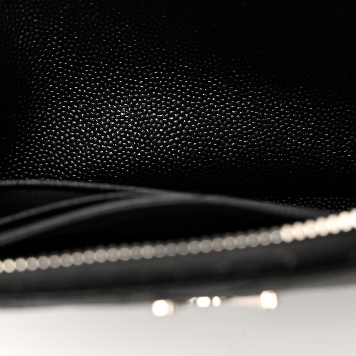 Saint Laurent Grain De Poudre Matelasse Chevron Monogram Zip Around Wallet Black 8 of 8