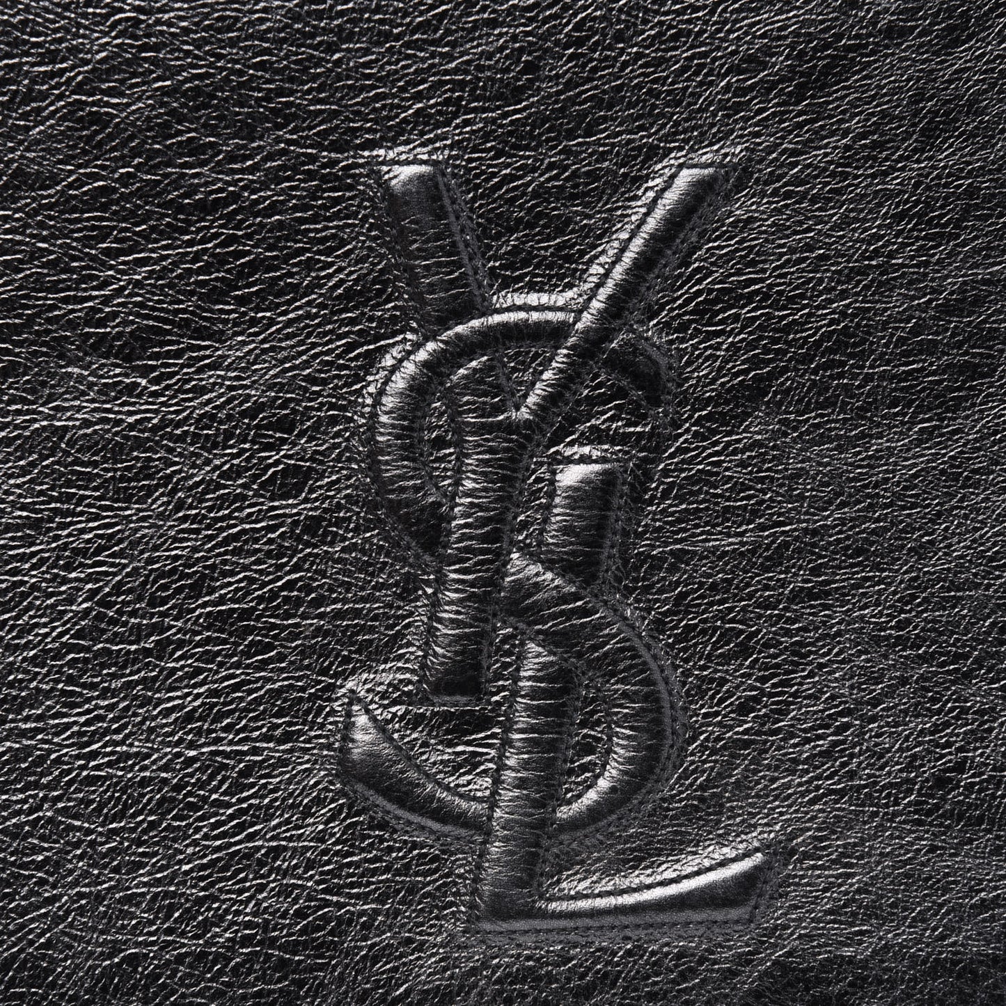 Metallic Calfskin Monogram Large Belle De Jour Clutch Dark Silver