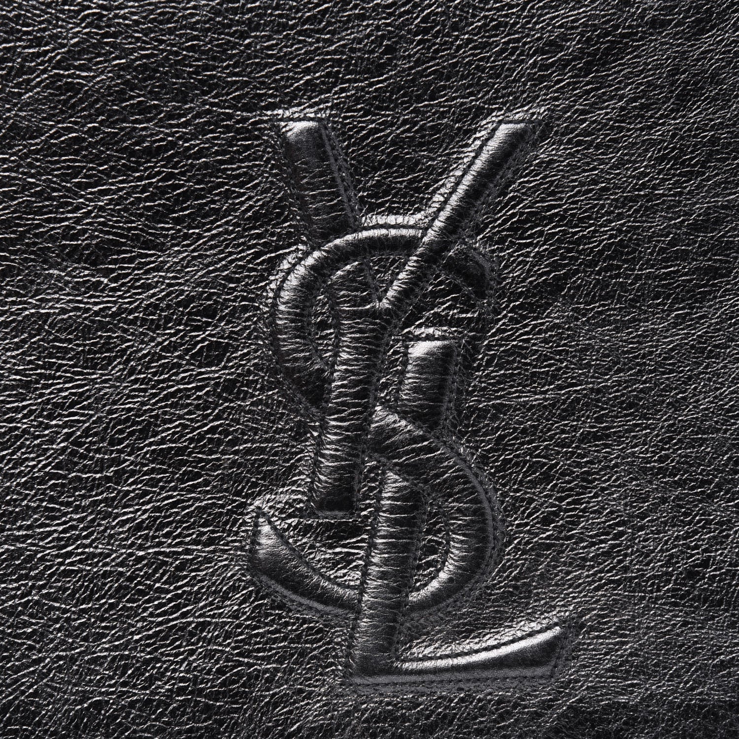 Saint Laurent Metallic Calfskin Monogram Large Belle De Jour Clutch Dark Silver 22 of 22