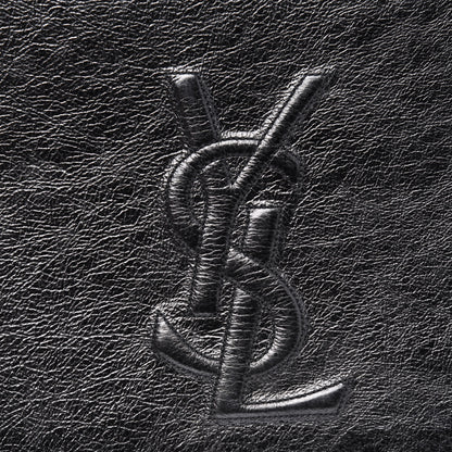 Saint Laurent Metallic Calfskin Monogram Large Belle De Jour Clutch Dark Silver 22 of 22