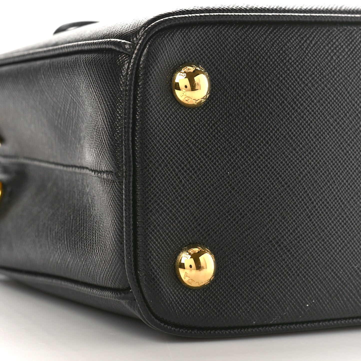 Saffiano Lux Mini Galleria Double Zip Tote Black