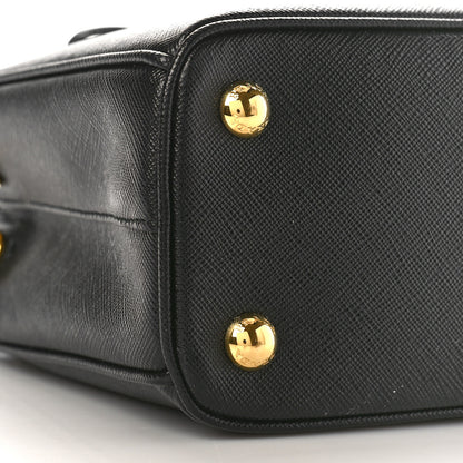Prada Saffiano Lux Mini Galleria Double Zip Tote Black 7 of 8