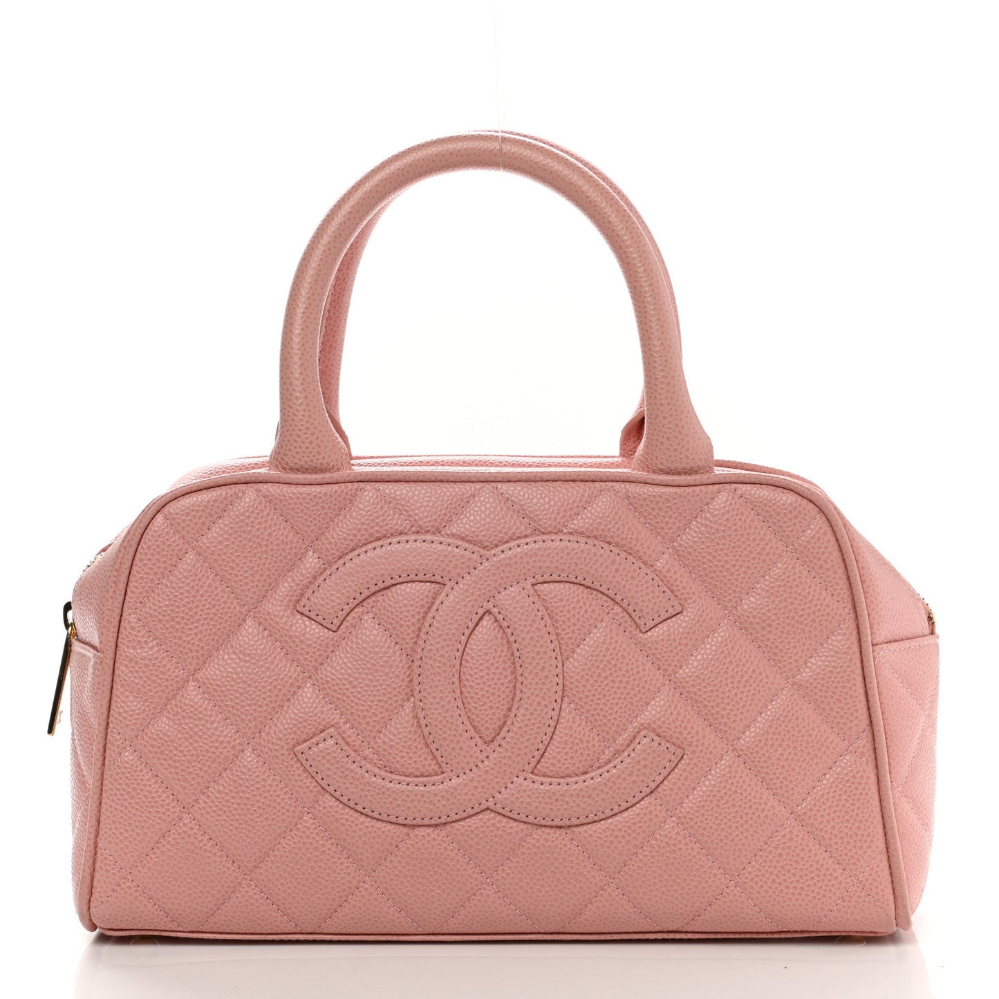 Caviar Quilted Small Bowler Pink
