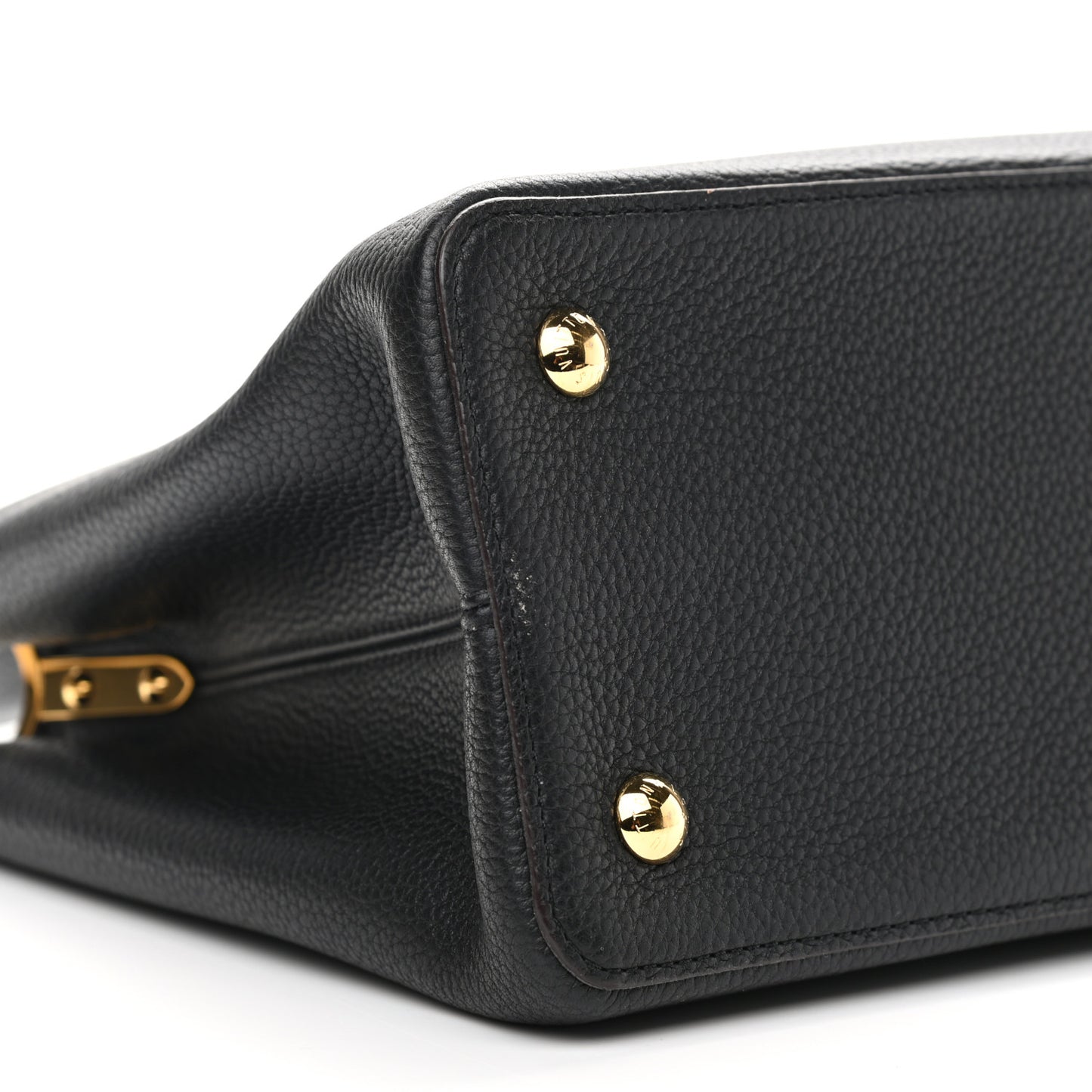Taurillon Capucines MM Black Fuchsia