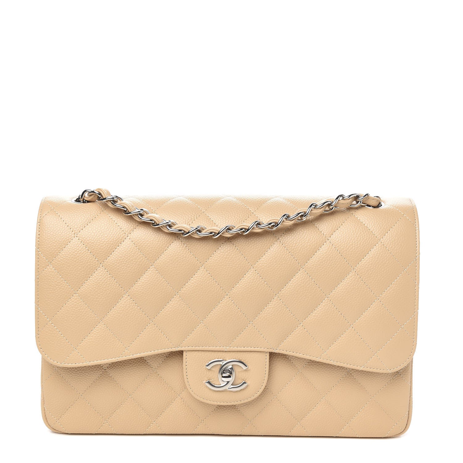 Chanel Caviar Quilted Jumbo Double Flap Beige Clair 1 of 10