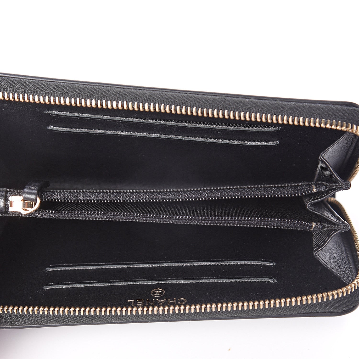 Chanel Caviar Quilted Medium Filigree Zip Around Wallet Black 4 of 7
