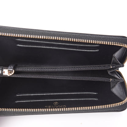 Chanel Caviar Quilted Medium Filigree Zip Around Wallet Black 4 of 7
