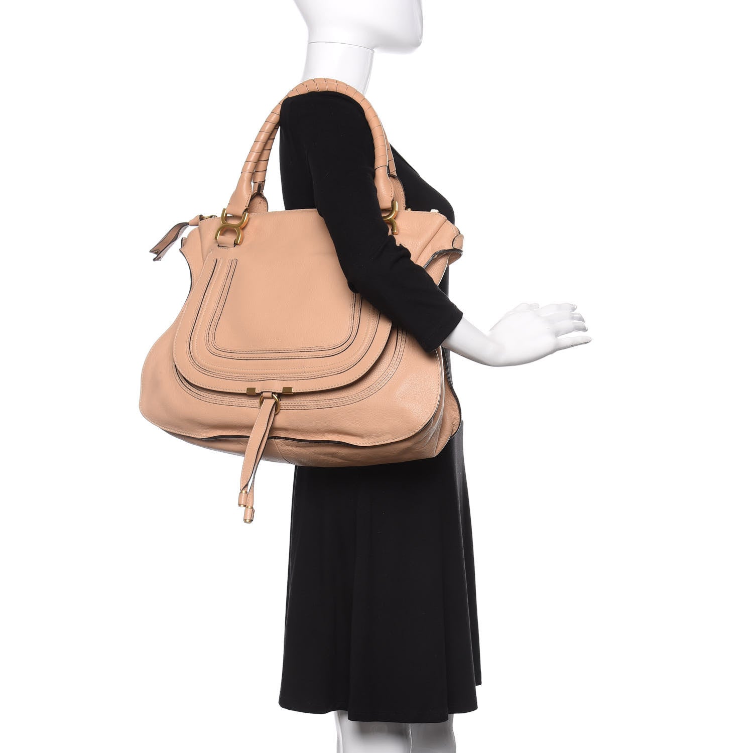 Chloe Calfskin Large Marcie Satchel Light Tan 2 of 10