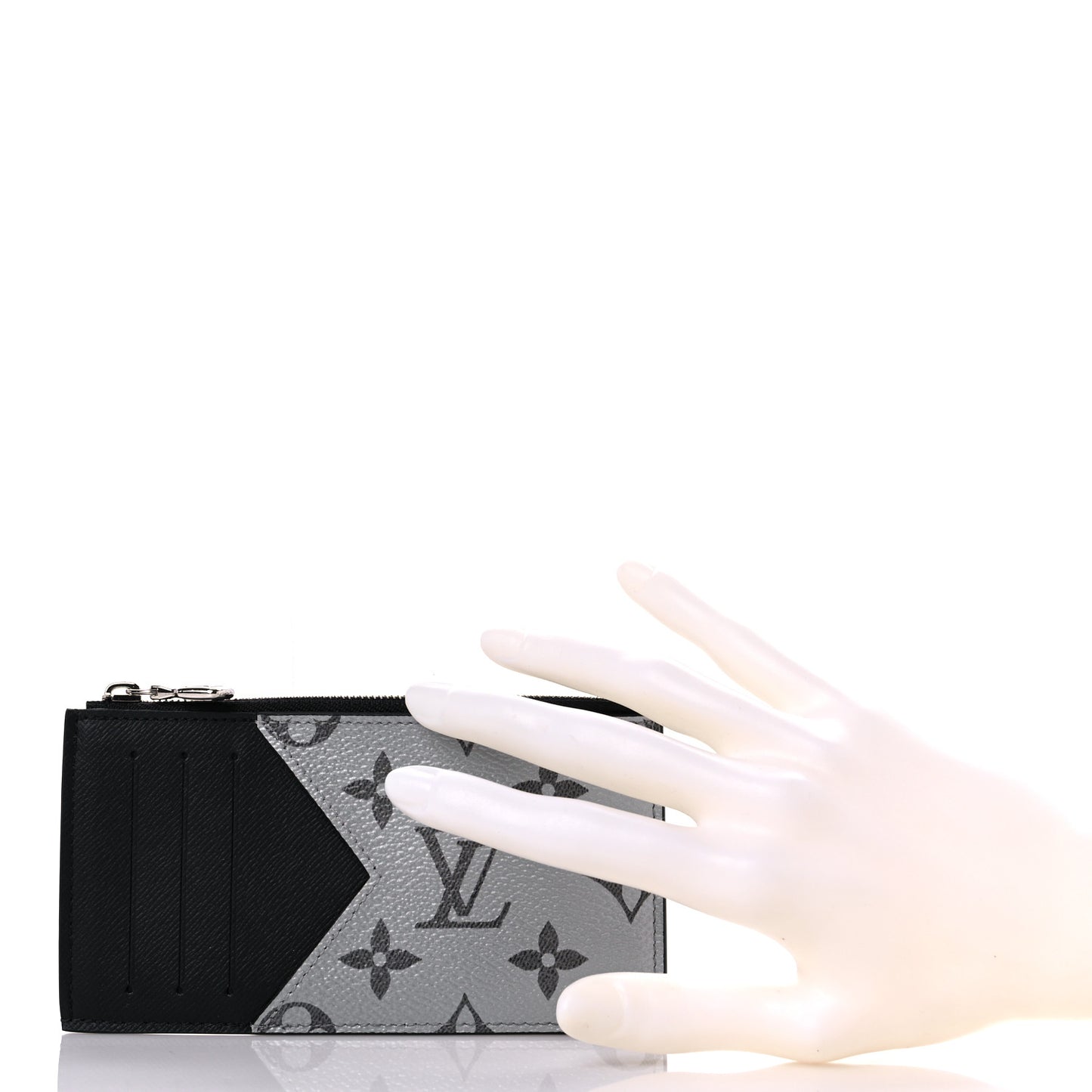 Metallic Taigarama Coin Card Holder Gunmetal Grey Black