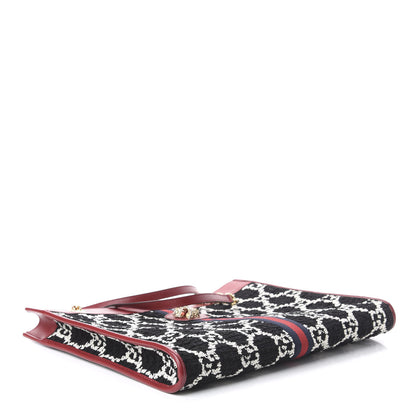 Gucci Tweed GG Monogram Large Rajah Chain Tote Romantic Cherry Black White 3 of 8