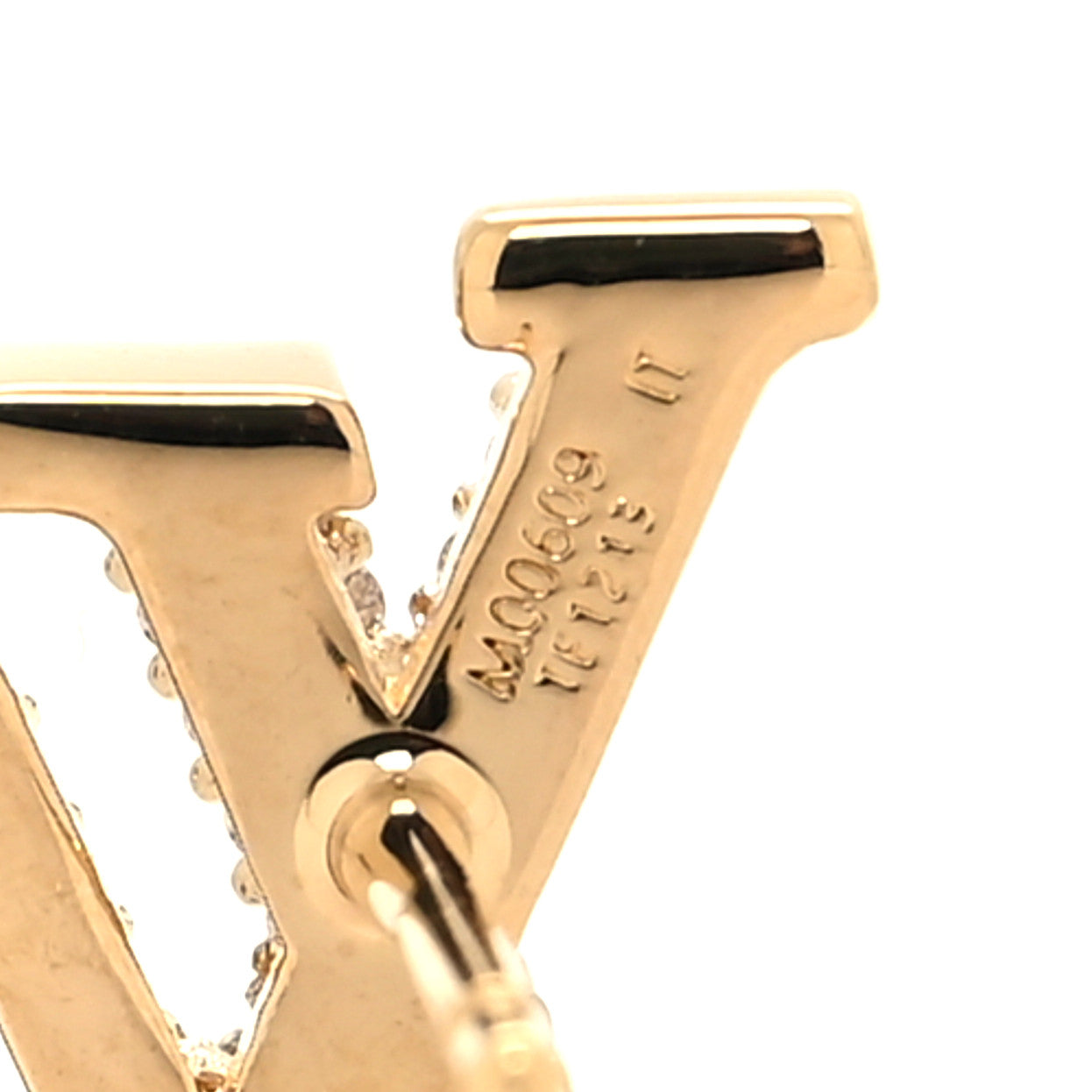 Louis Vuitton Metal Crystal LV Iconic Earrings Gold 5 of 5