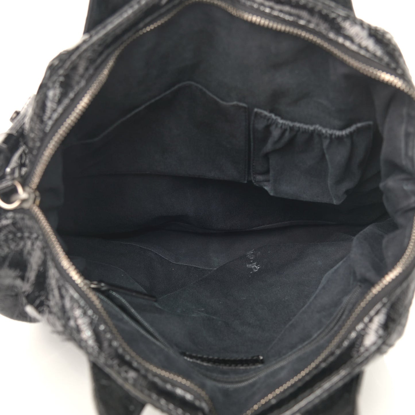 Crinkled Patent Calfskin Medium Nightingale Black